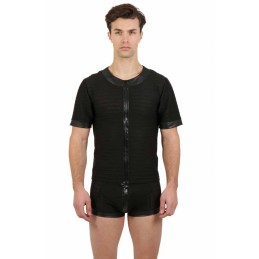 Jadelingerie 91, 92 et 77 T Shirt Noir Rayé Transparence et