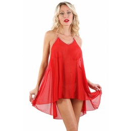 Robe Voile Rouge Dos Très...